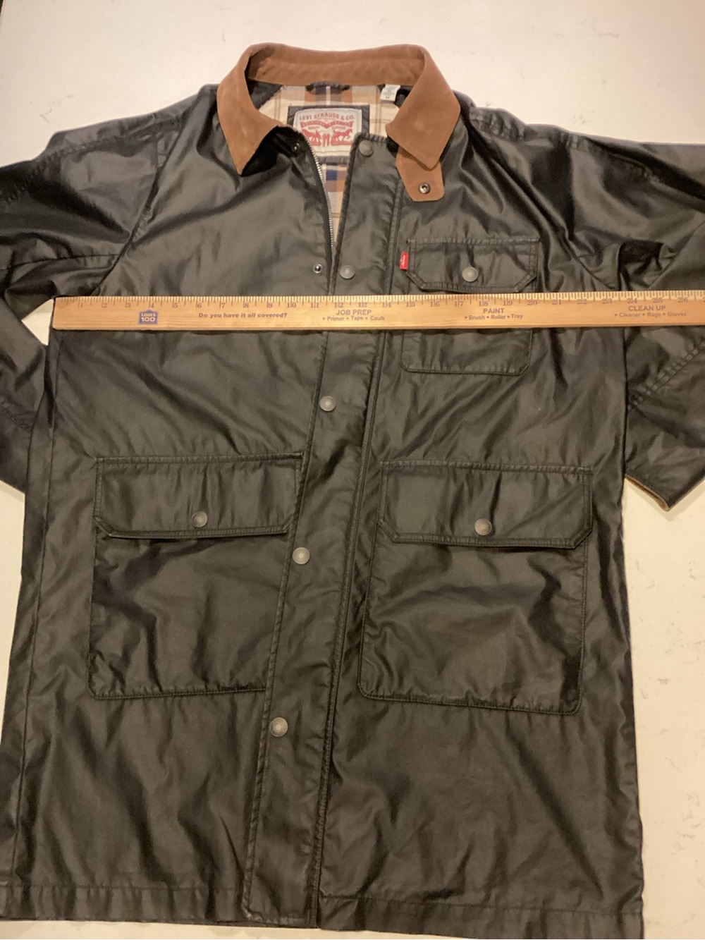 Levi's Black Field Jacket with Brown Collar Accent
